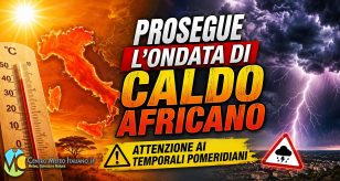 Meteo Italia - caldo africano e temporali pomeridiani