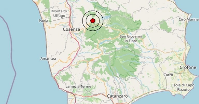 Terremoto avvertito oggi in Calabria, 4 agosto 2026: epicentro e dati INGV