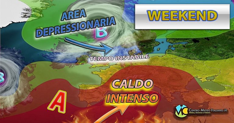 Meteo – Caldo intenso nel Weekend, ma anche temporali violenti con possibili nubifragi: i dettagli