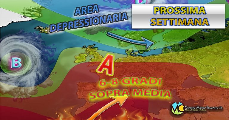 Meteo – Avvio di settimana con disturbi all’Anticiclone, ma anche nuovo aumento delle temperature: i dettagli