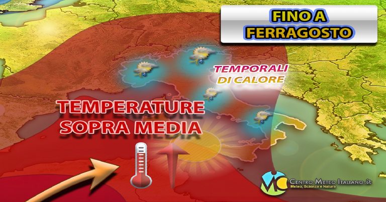 Meteo – Ferragosto tra clima rovente e temporali pomeridiani, possibile attenuazione del caldo la prossima settimana