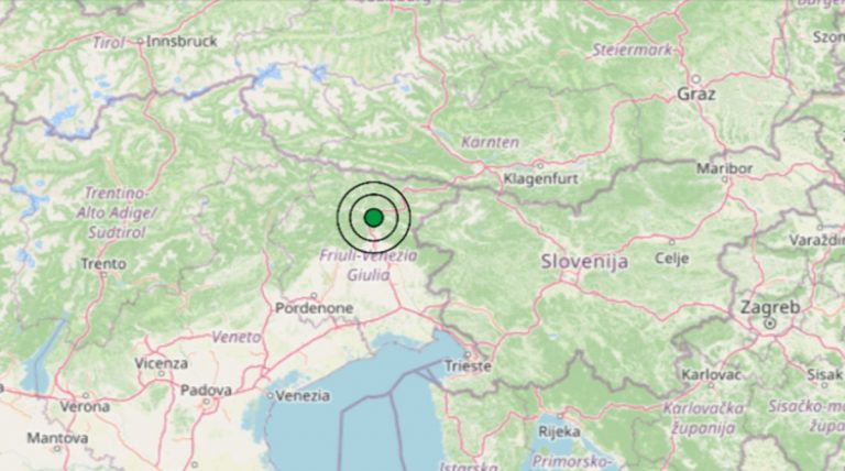 Terremoto oggi in Friuli Venezia Giulia, 27 agosto, scossa di M 3.3 in provincia di Udine – Dati Ingv