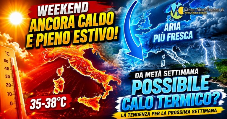 Meteo – Primi vacillamenti dell’estate la prossima settimana, possibile maltempo e calo termico in Italia