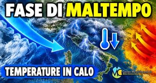 Meteo Italia - fase di maltempo in arrivo, temperature in calo