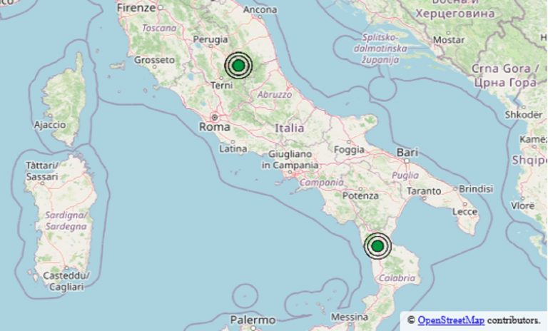 Terremoto oggi Italia, 12 settembre 2026: scosse in due regioni – Dati INGV