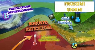 Aria fredda che scende verso i Balcani