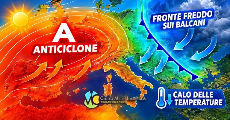 Meteo Italia – aria più fresca scende verso i Balcani sfiorando anche il Mediterraneo, ecco l’evoluzione fino al weekend
