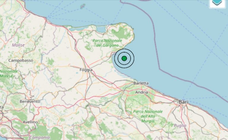 Terremoto oggi in Puglia, 22 settembre, scossa di M 3.2 in provincia di Foggia: DATI Ingv