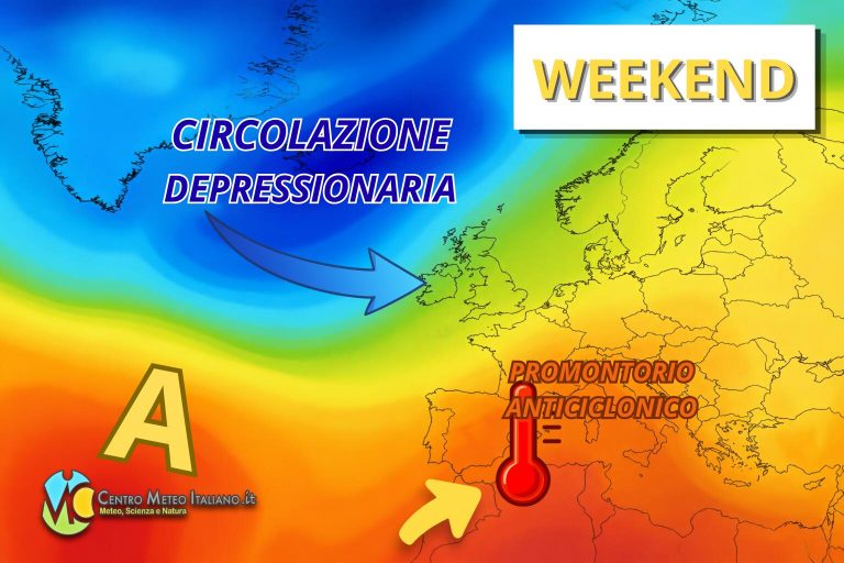 Meteo – Weekend con ritorno dell’alta pressione, tempo stabile in Italia salvo residui temporali al Sud