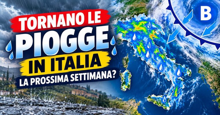 Meteo – Peggioramento in arrivo ad inizio settimana con il ritorno del maltempo con calo termico: i dettagli