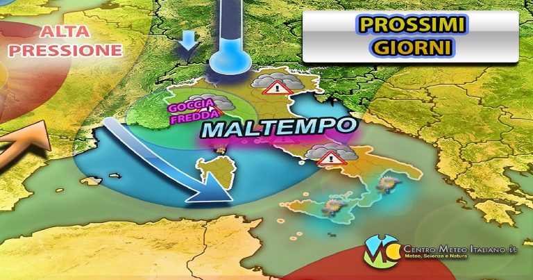 Meteo Italia – maltempo sul Mediterraneo poi per la prossima settimana non si esclude l’arrivo di aria più fredda