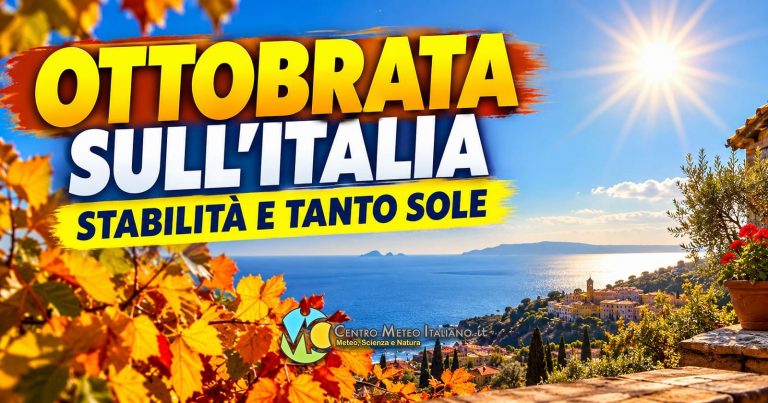 Meteo – Ottobrata in Italia almeno fino a venerdì con cieli soleggiati da Nord a Sud e clima molto gradevole