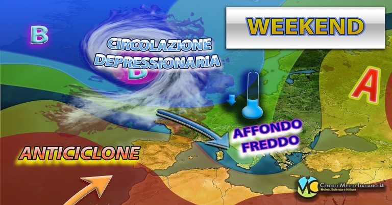 Meteo – Weekend con possibile nuovo impulso freddo, nuova fase instabile in Italia con ulteriore calo termico