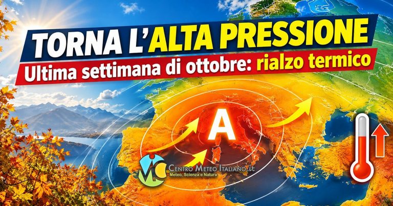 Meteo – Autunno in stand-by la prossima settimana, salvo qualche lieve disturbo: la tendenza