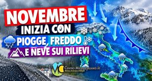Meteo - Sprint dell'Autunno per inizio settimana prossima, con possibili nubifragi e neve in Appennino: i dettagli