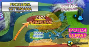 Meteo - Anticiclone KO nella prossima settimana, con relativa freschezza e maltempo sparso frequente: la tendenza