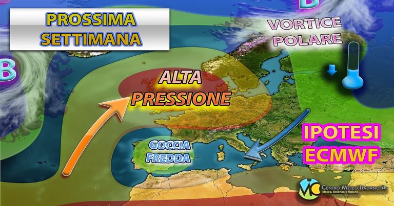 Meteo – Anticiclone KO nella prossima settimana, con relativa freschezza e maltempo sparso frequente: la tendenza