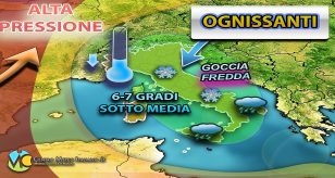 Meteo - Ulteriore maltempo in arrivo con calo termico e primo assaggio d'Inverno per Ognissanti: i dettagli